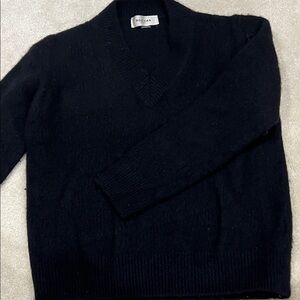 ROCHAS Paris Classic Black V-Neck Sweater